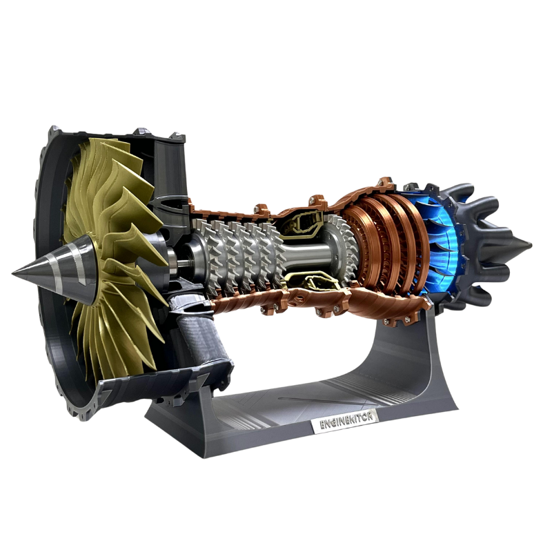 ENGINEKITOR  Large TR900 Turbofan Engine Model Kit With Adjustable Speed&Lighting Model Kit (48CM/18.8IN)