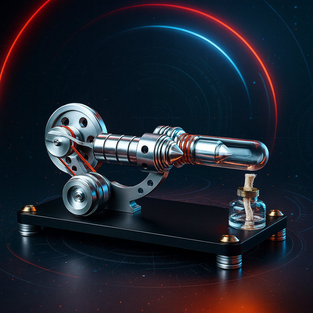 M14-03-L Black Stirling Single Cylinder Engine Model High Temperature Stirling Engine Model