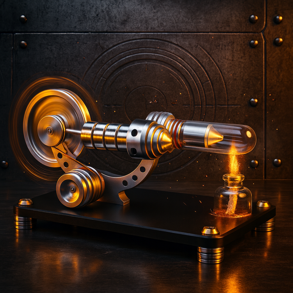 M14-03-L Black Stirling Single Cylinder Engine Model High Temperature Stirling Engine Model