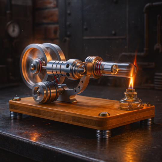 M14-03-S Aluminum Single Cylinder High Temperature Stirling Engine Model Kit- Build Your Own Engine