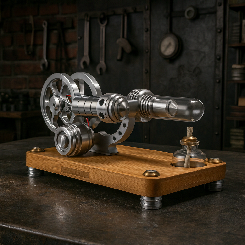 M14-03-S Aluminum Single Cylinder High Temperature Stirling Engine Model Kit- Build Your Own Engine