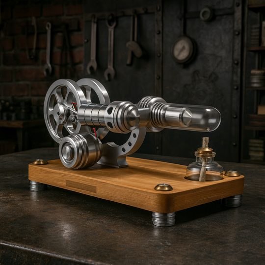 M14-03-S Aluminum Single Cylinder High Temperature Stirling Engine Model Kit- Build Your Own Engine