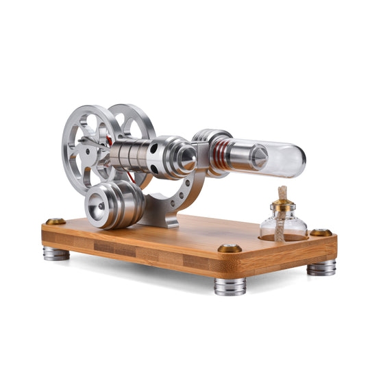 M14-03-S Aluminum Single Cylinder High Temperature Stirling Engine Model Kit- Build Your Own Engine