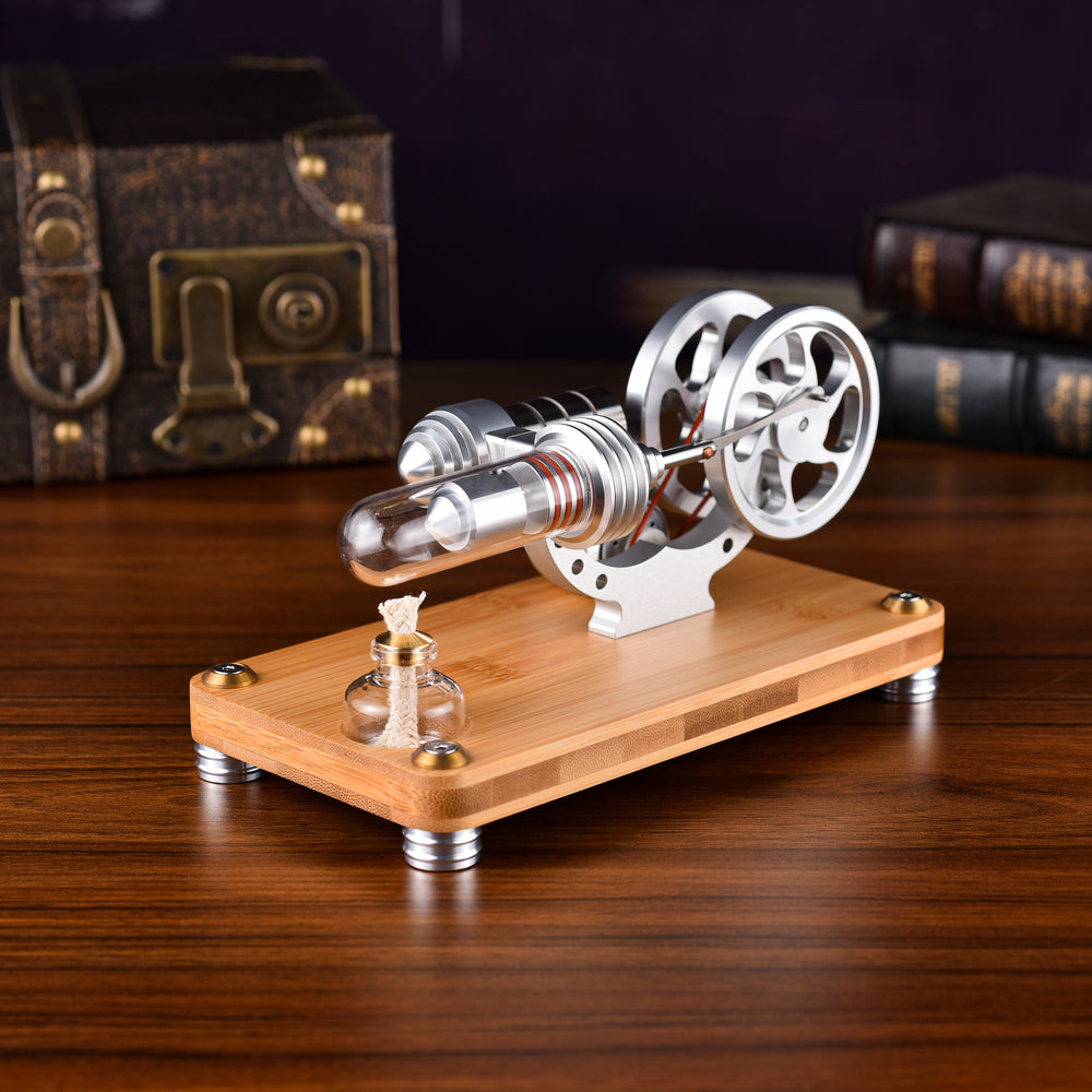 M14-03-S Aluminum Single Cylinder High Temperature Stirling Engine Model Kit- Build Your Own Engine