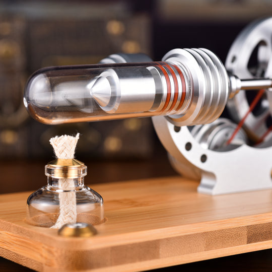 M14-03-S Aluminum Single Cylinder High Temperature Stirling Engine Model Kit- Build Your Own Engine