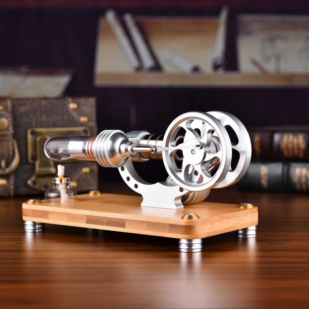 M14-03-S Aluminum Single Cylinder High Temperature Stirling Engine Model Kit- Build Your Own Engine