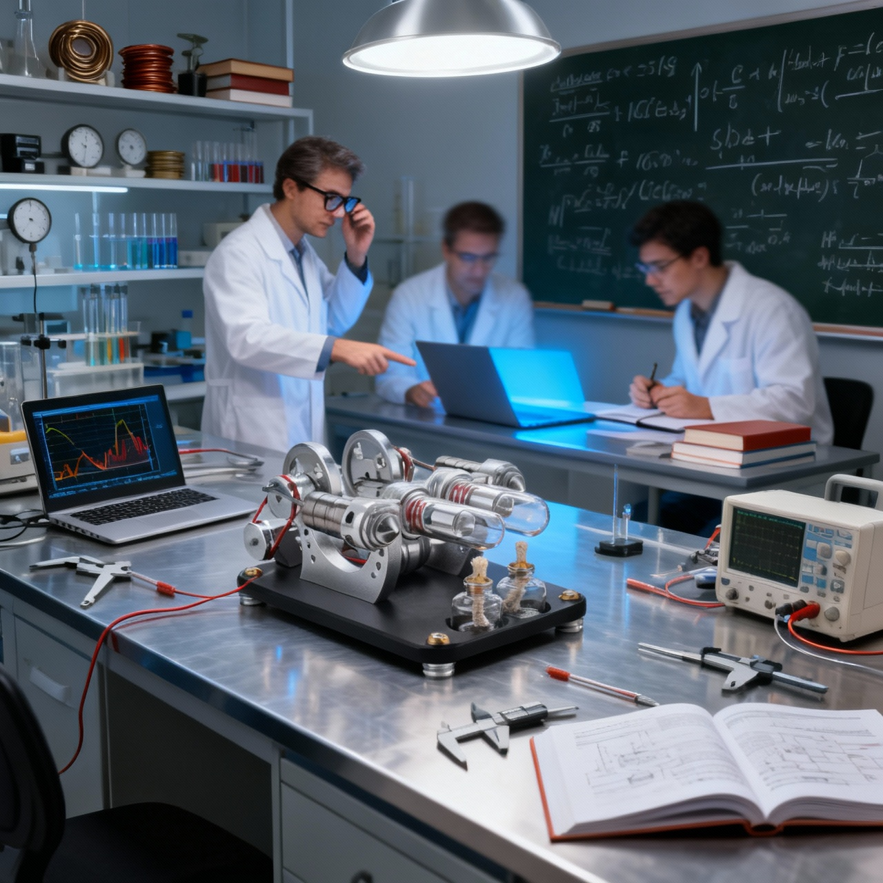 Moteur Stirling à deux cylindres M16-22-D, modèle de moteur Stirling haute température pour les passionnés de sciences et d'éducation