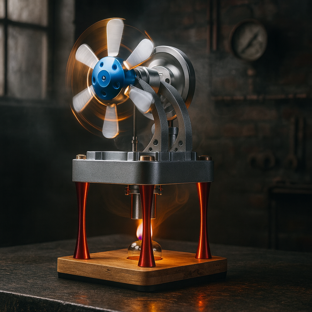 M16-CF Vertical Double Mount Fan High Temperature Stirling Engine for Education, Research and Learning
