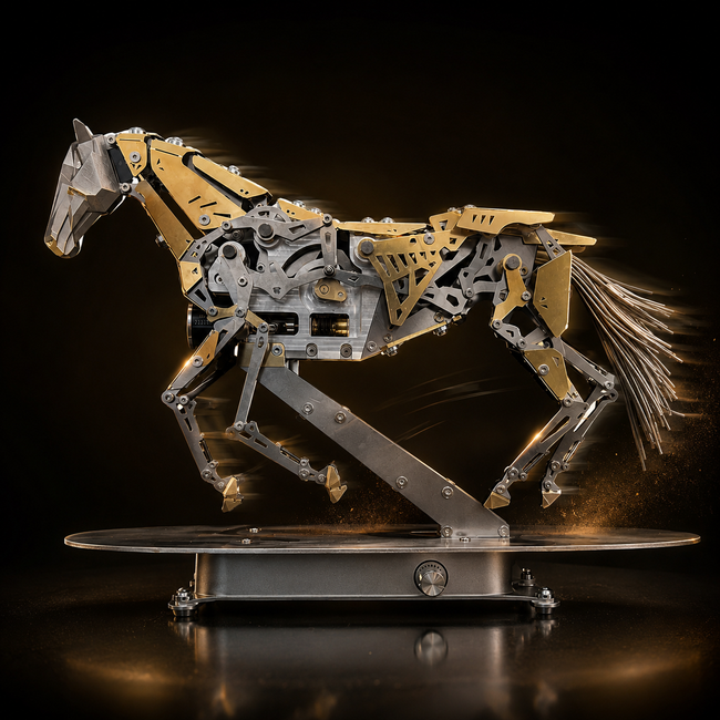 ENGINEKITOR Mechanical Running Horse 3D Metal Model Kit – Kinetic Motion Engineering Model