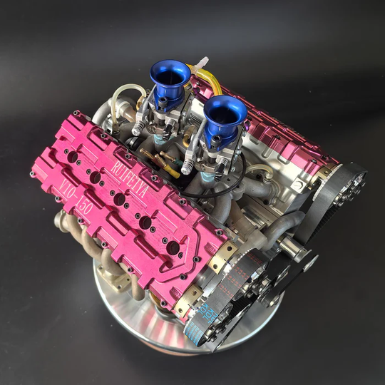 RUIFEIYA V10-150 1/4 Scale 150cc DOHC V10 Gasoline Engine Model – 16HP Water-Cooled 4-Stroke Engine for RC & Collectors
