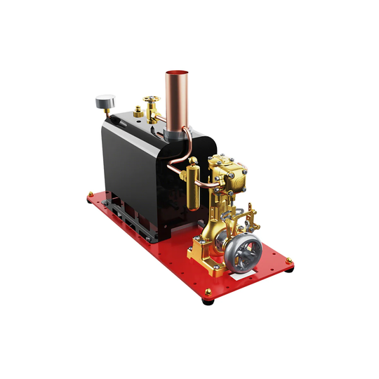 RW-BL1K Mini Reversible Live Steam Engine Kit with Boiler – DIY Working Brass Reciprocating Steam Engine Model with Stephenson Valve Gear for STEM Education & Mechanical Collectors