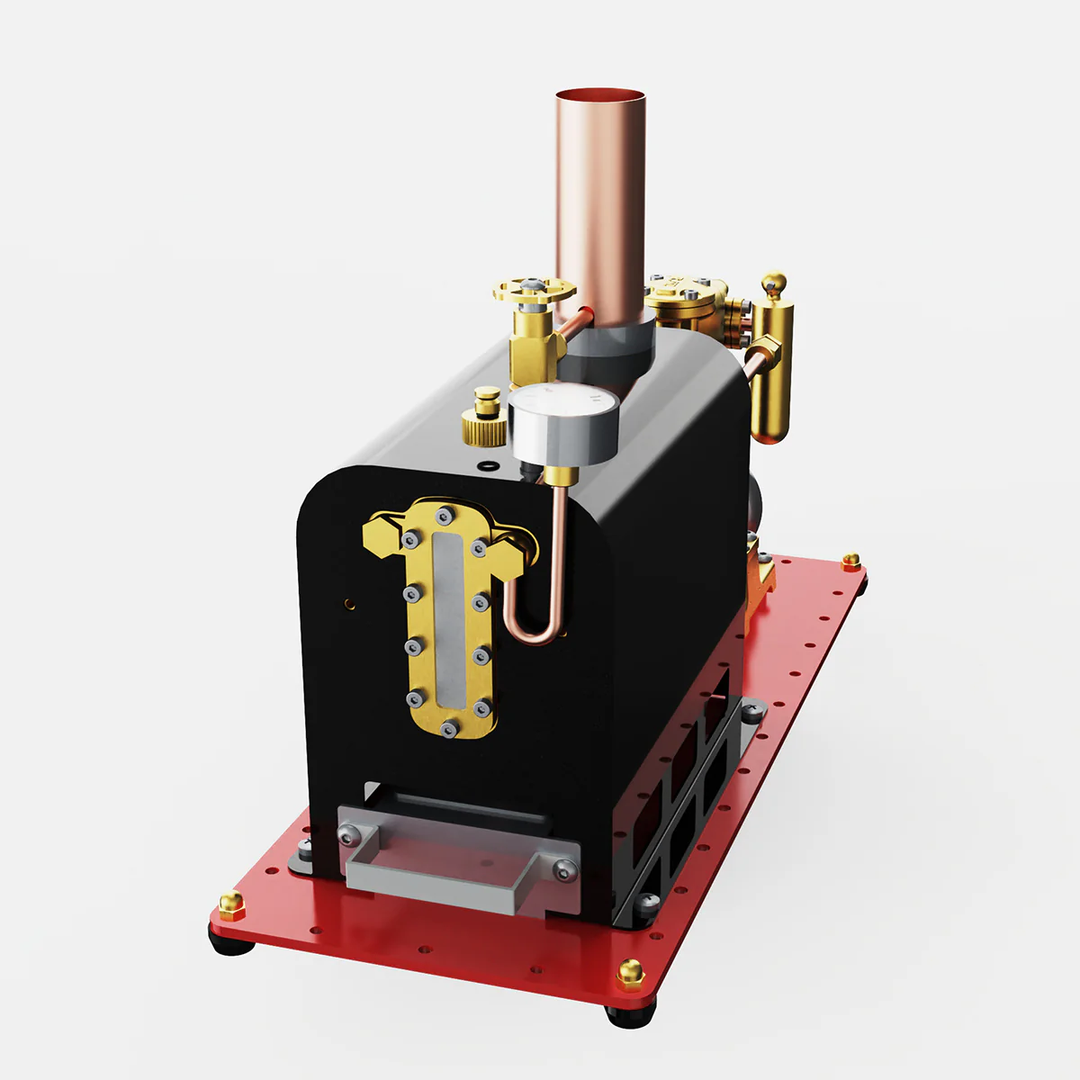 RW-BL1K Mini Reversible Live Steam Engine Kit with Boiler – DIY Working Brass Reciprocating Steam Engine Model with Stephenson Valve Gear for STEM Education & Mechanical Collectors
