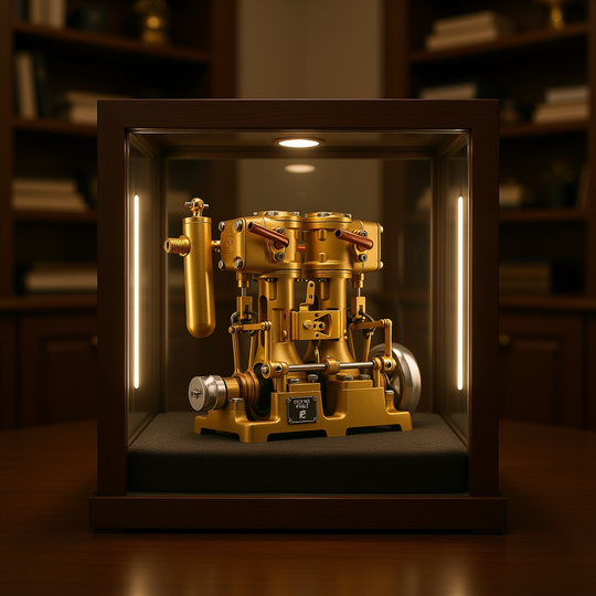 RW-L2 Retro Brass Double-Cylinder Steam Engine Model for 70-130cm Steamship - Build You Own Engine Model