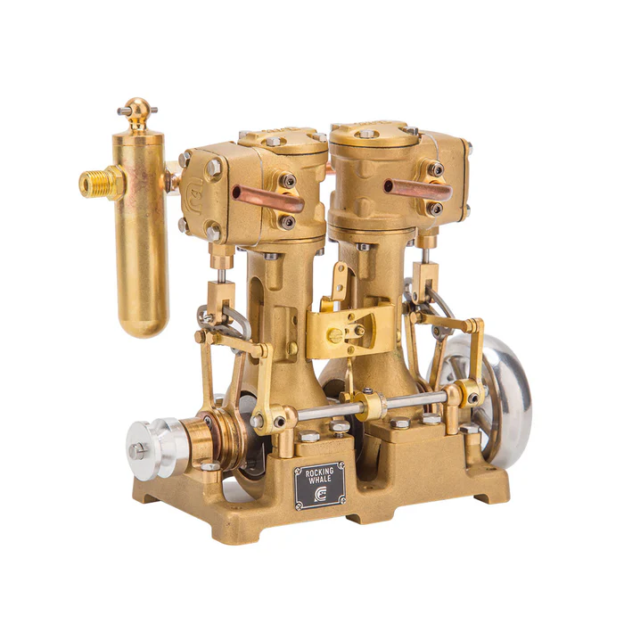 RW-L2 Retro Brass Double-Cylinder Steam Engine Model for 70-130cm Steamship - Build You Own Engine Model