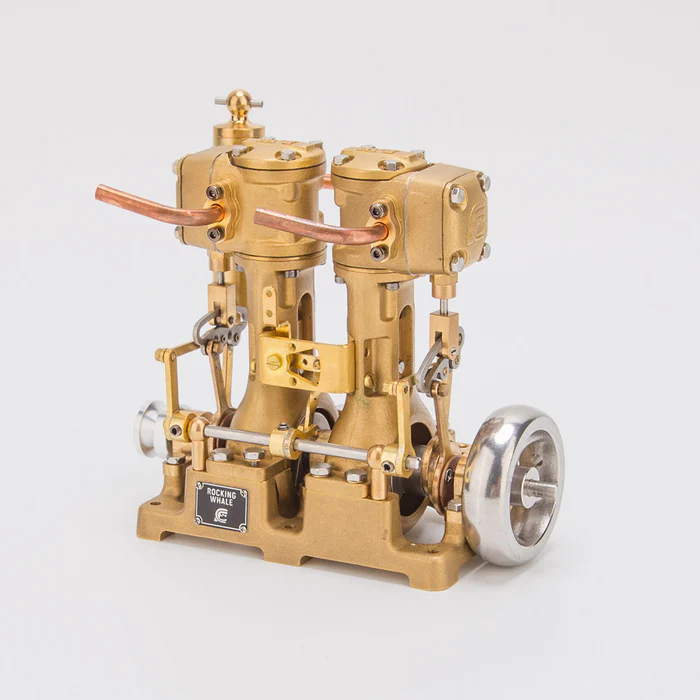 RW-L2 Retro Brass Double-Cylinder Steam Engine Model for 70-130cm Steamship - Build You Own Engine Model