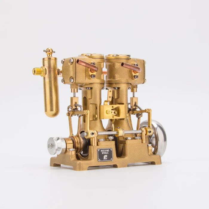 RW-L2 Retro Brass Double-Cylinder Steam Engine Model for 70-130cm Steamship - Build You Own Engine Model