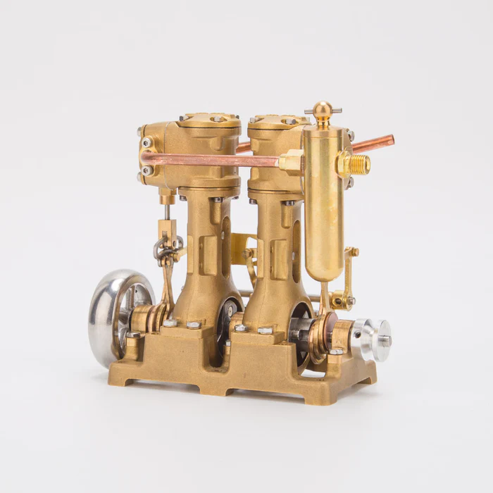 RW-L2 Retro Brass Double-Cylinder Steam Engine Model for 70-130cm Steamship - Build You Own Engine Model