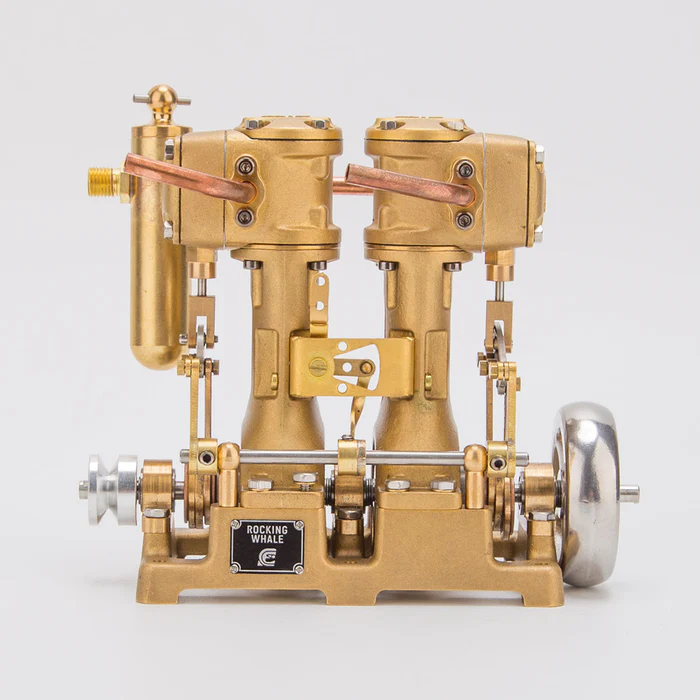 RW-L2 Retro Brass Double-Cylinder Steam Engine Model for 70-130cm Steamship - Build You Own Engine Model