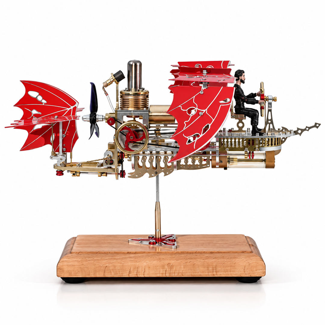 ENGINEKITOR Steampunk Dragon Wing Airship Stirling Engine Model Kit