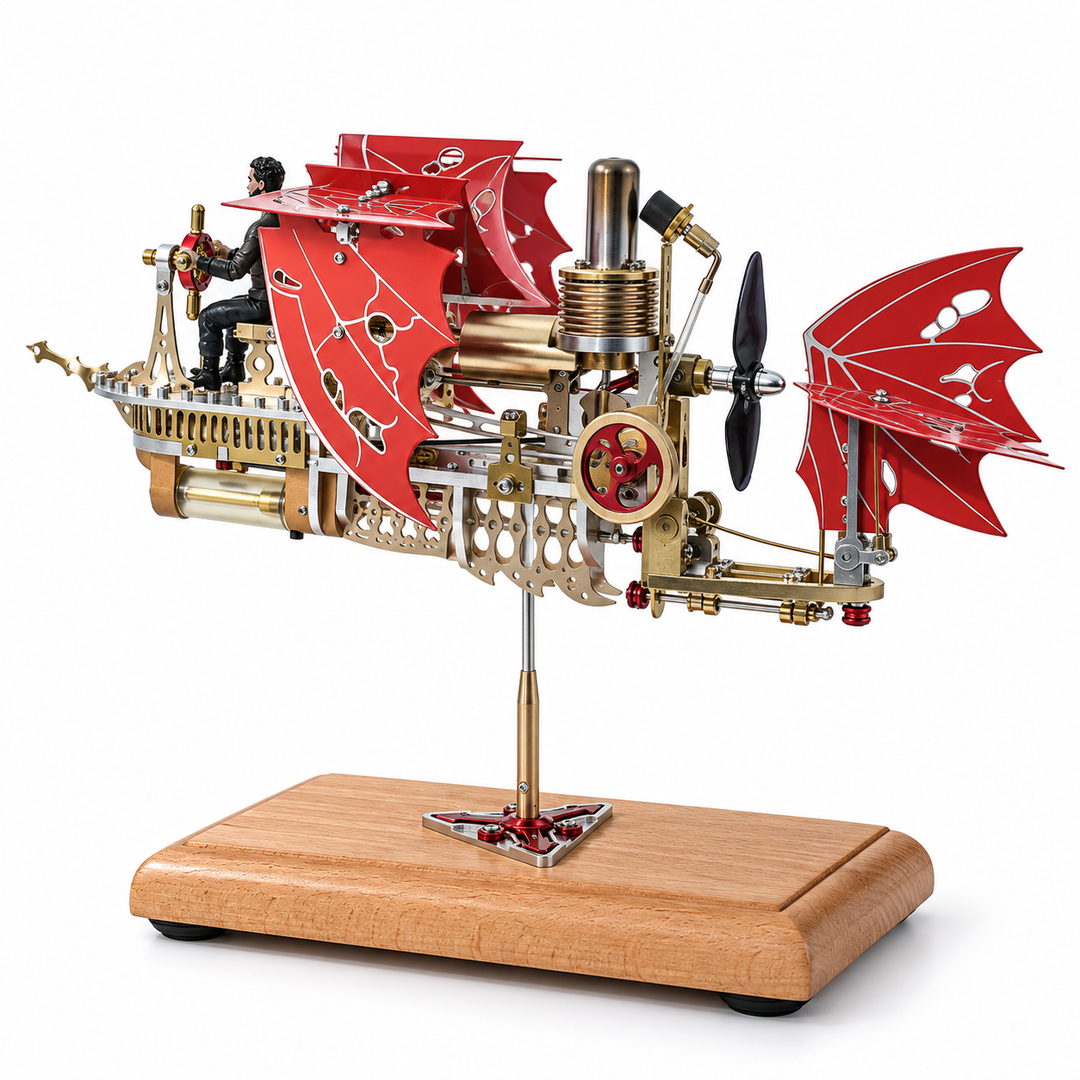 ENGINEKITOR Steampunk Dragon Wing Airship Stirling Engine Model Kit