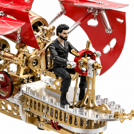 ENGINEKITOR Steampunk Dragon Wing Airship Stirling Engine Model Kit
