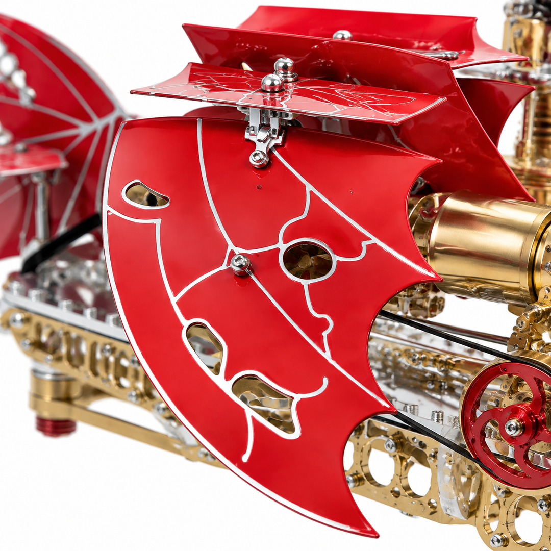 ENGINEKITOR Steampunk Dragon Wing Airship Stirling Engine Model Kit