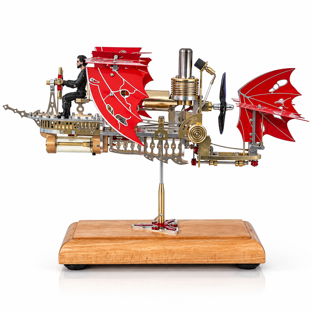 ENGINEKITOR Steampunk Dragon Wing Airship Stirling Engine Model Kit