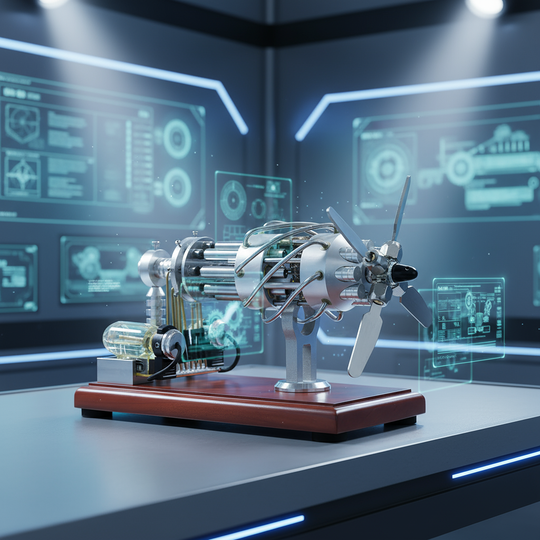 Stirling 16 Cylinder Engine Model Engine Model Kit for Science Enthusiasts & Education Generator Toy Engine
