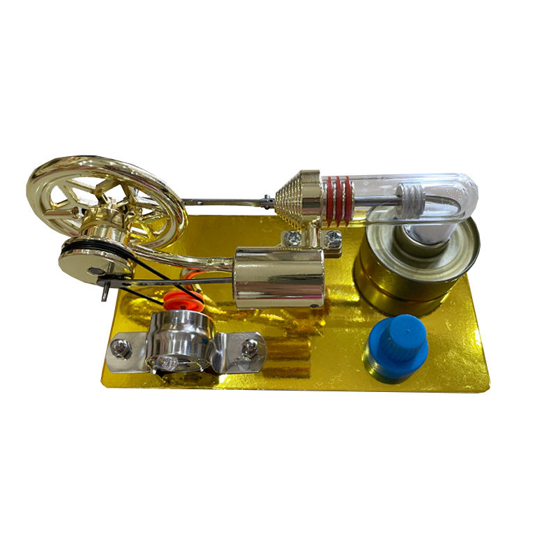 Stirling Desktop Single Cylinder Engine Generator Steam Engine DIY Engine Kit Educational Toys with LED Lights