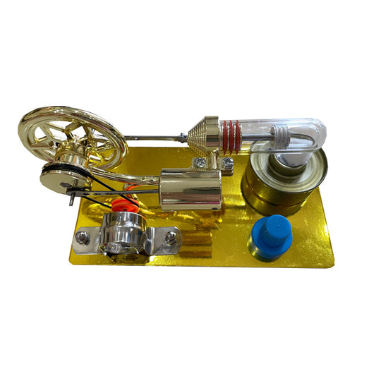 Stirling Desktop Single Cylinder Engine Generator Steam Engine DIY Engine Kit Educational Toys with LED Lights