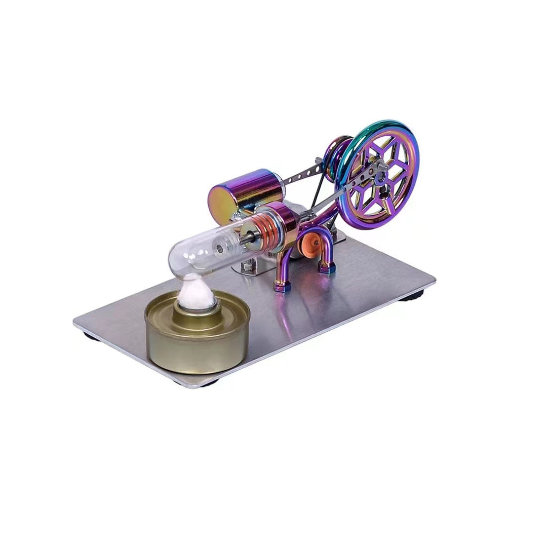 Stirling Desktop Single Cylinder Engine Generator Steam Engine DIY Engine Kit Educational Toys with LED Lights