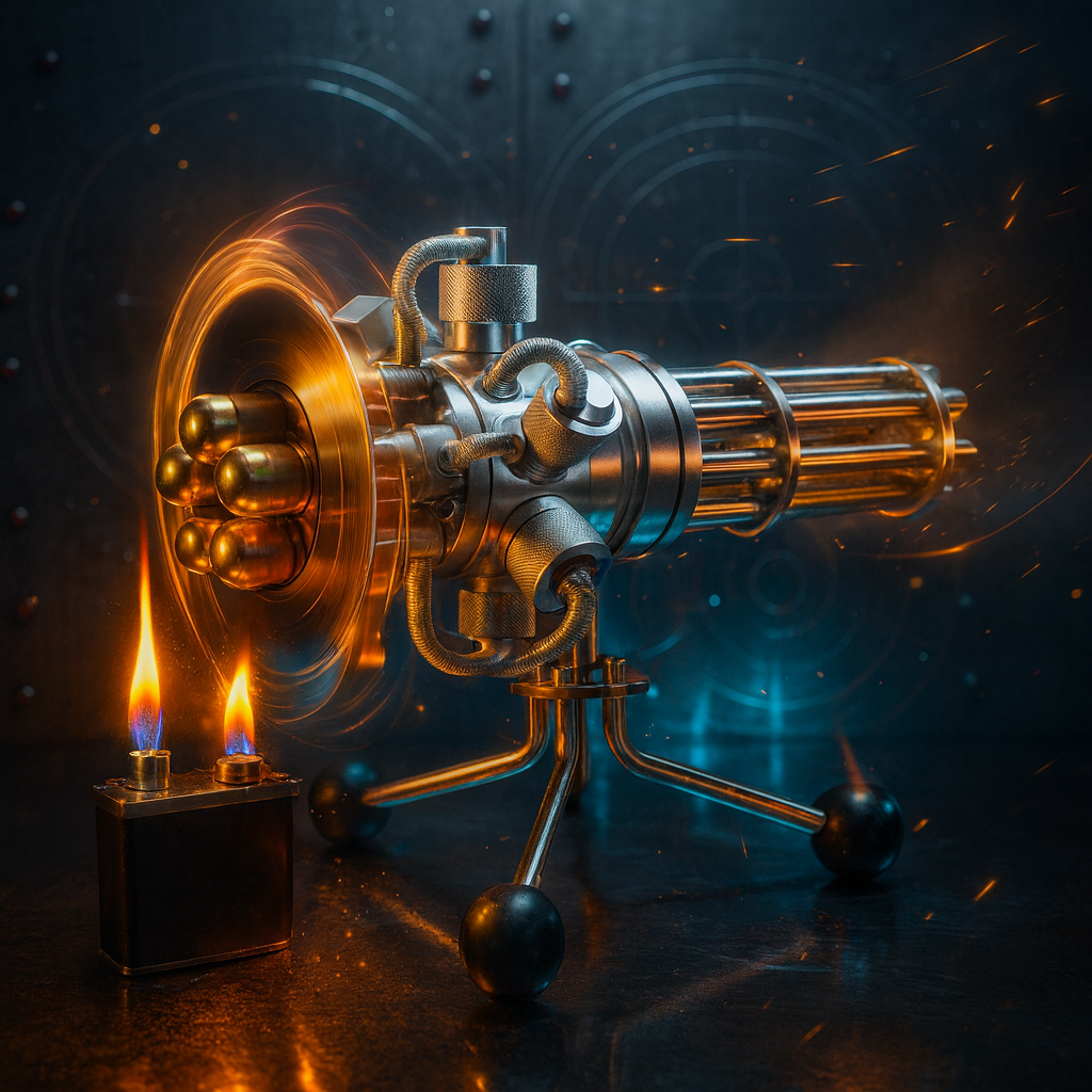 Motor Stirling Gatling HMG Modelo de motor Stirling: construye tu propio motor