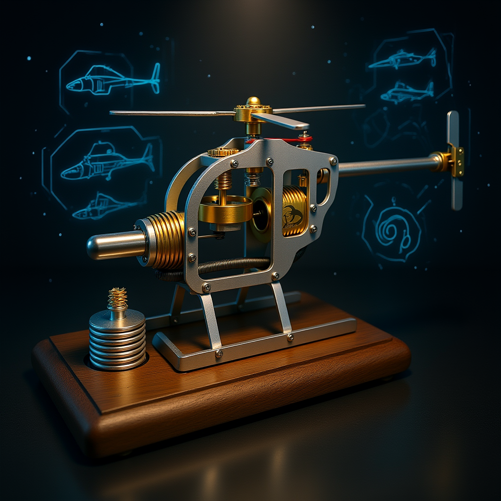Helicóptero con motor Stirling: construye tu propio motor