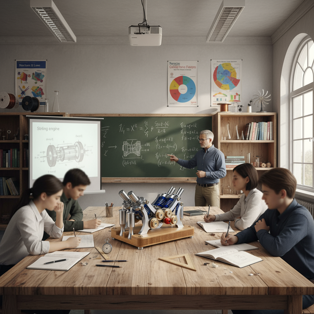 Working Stirling Four-Cylinder Engine