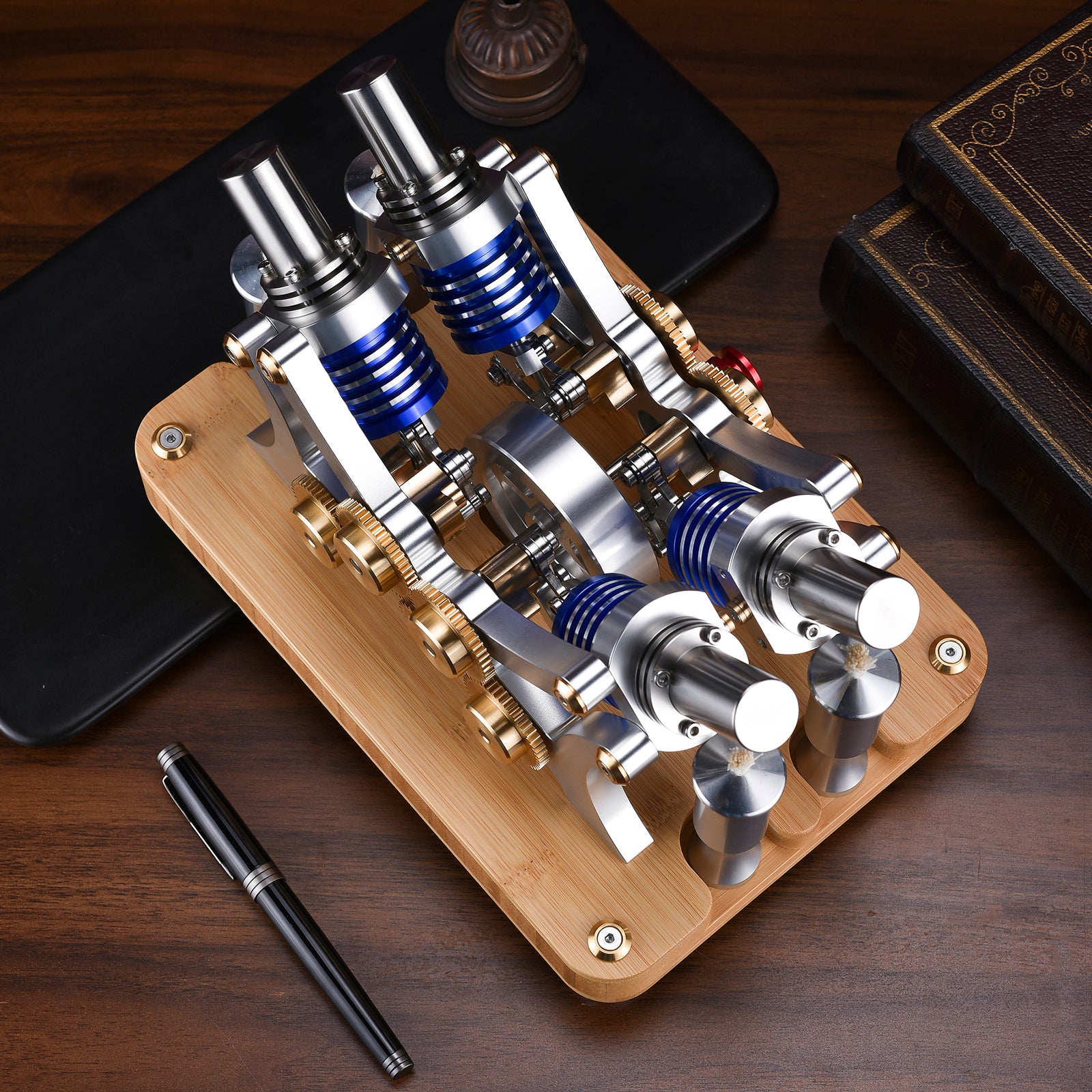 Stirling Four-Cylinder Engine Generator For Scientific Experiments And Education - Build Your Own Engine