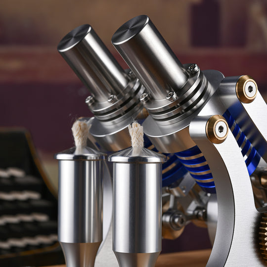 Stirling Four-Cylinder Engine Generator For Scientific Experiments And Education - Build Your Own Engine