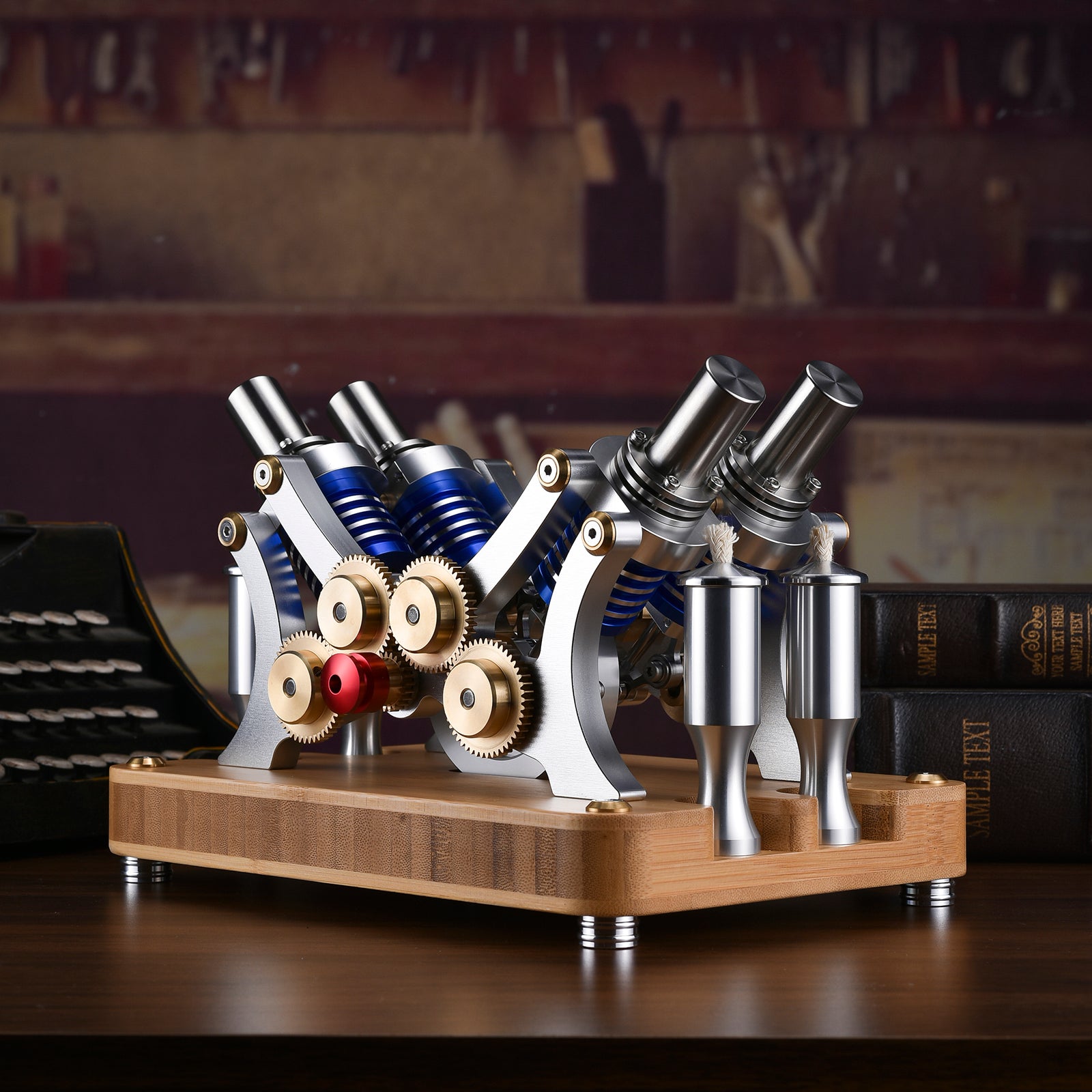 Stirling Four-Cylinder Engine Generator For Scientific Experiments And Education - Build Your Own Engine