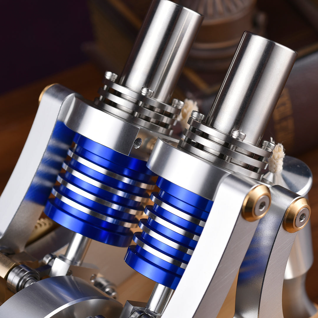 Stirling Four-Cylinder Engine Generator For Scientific Experiments And Education - Build Your Own Engine