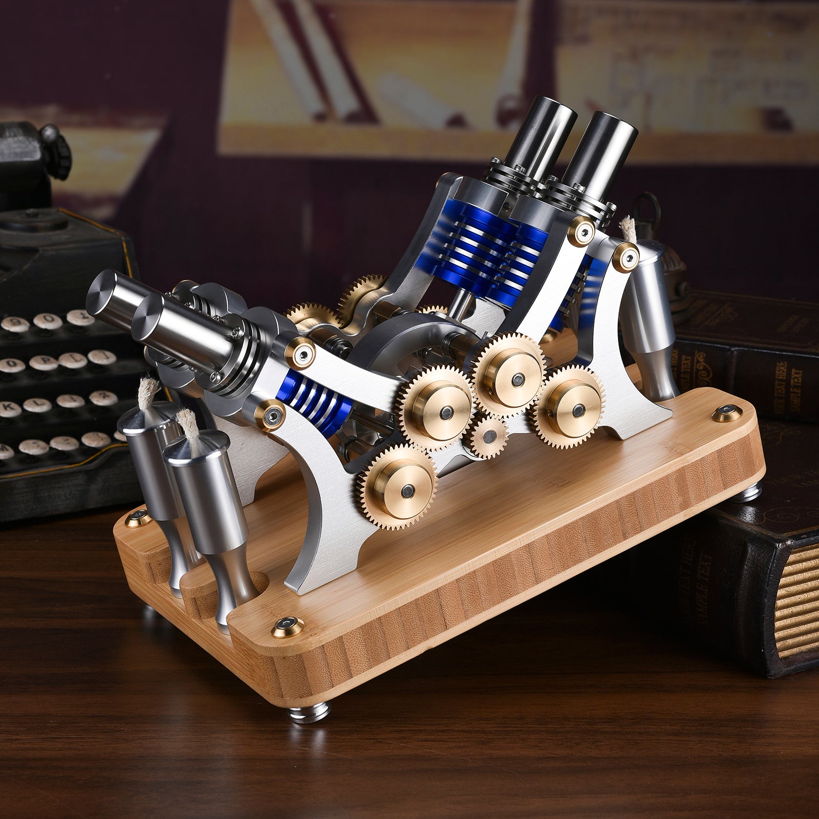 Stirling Four-Cylinder Engine Generator For Scientific Experiments And Education - Build Your Own Engine