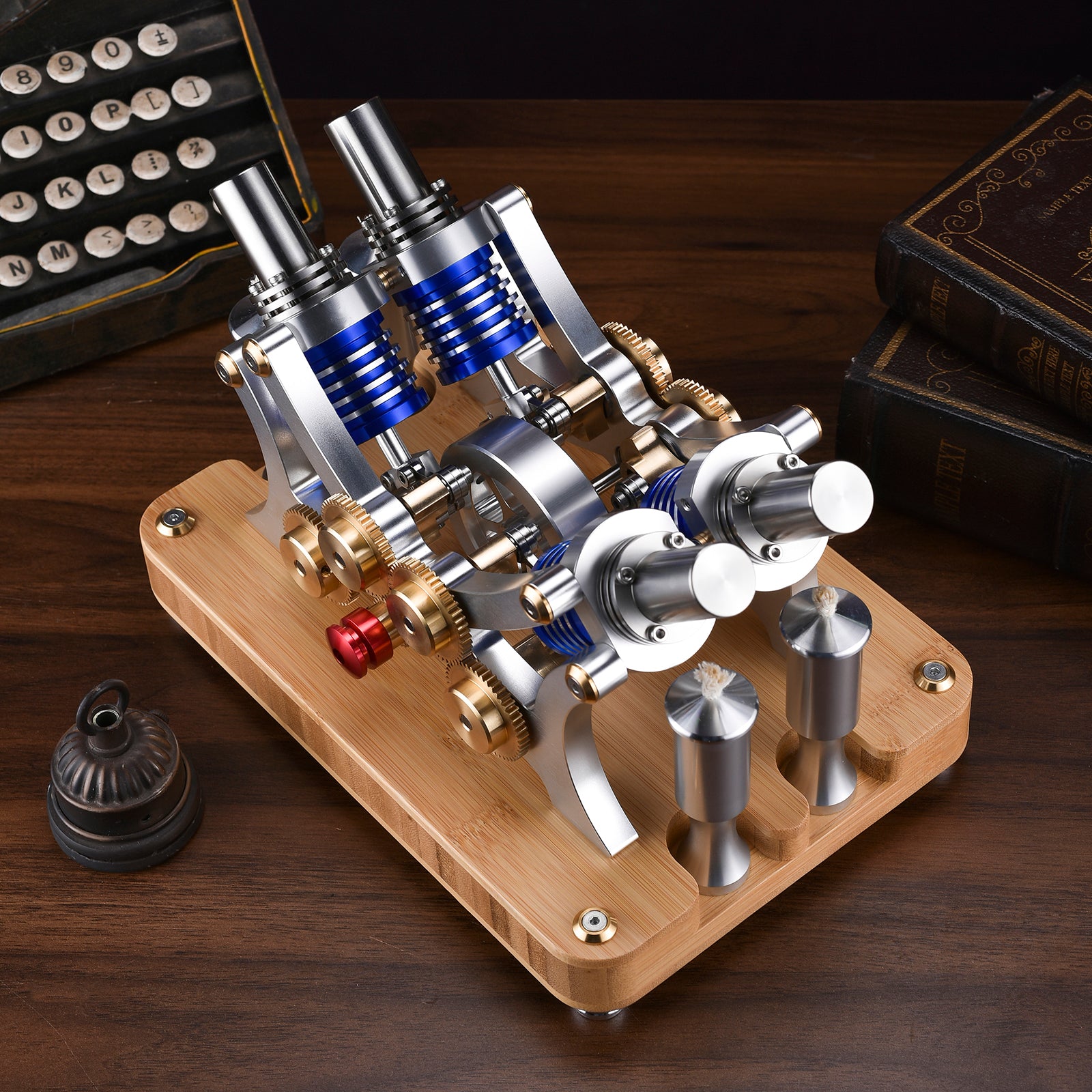 Stirling Four-Cylinder Engine Generator For Scientific Experiments And Education - Build Your Own Engine