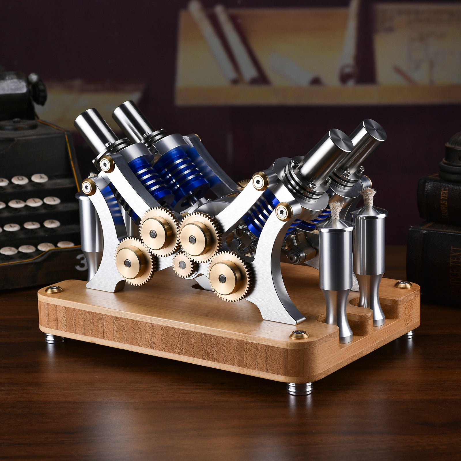 Stirling Four-Cylinder Engine Generator For Scientific Experiments And Education - Build Your Own Engine