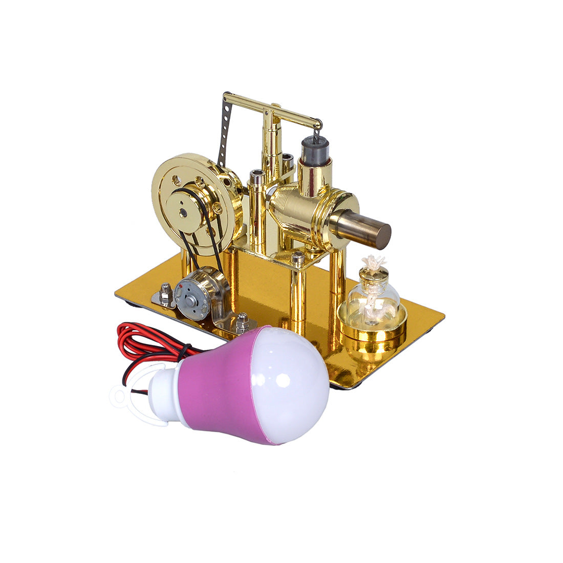 Buildable Steam Engine Generator Stirling Metal Engine Generator Steam Engine DIY Engine Kit Gold ...