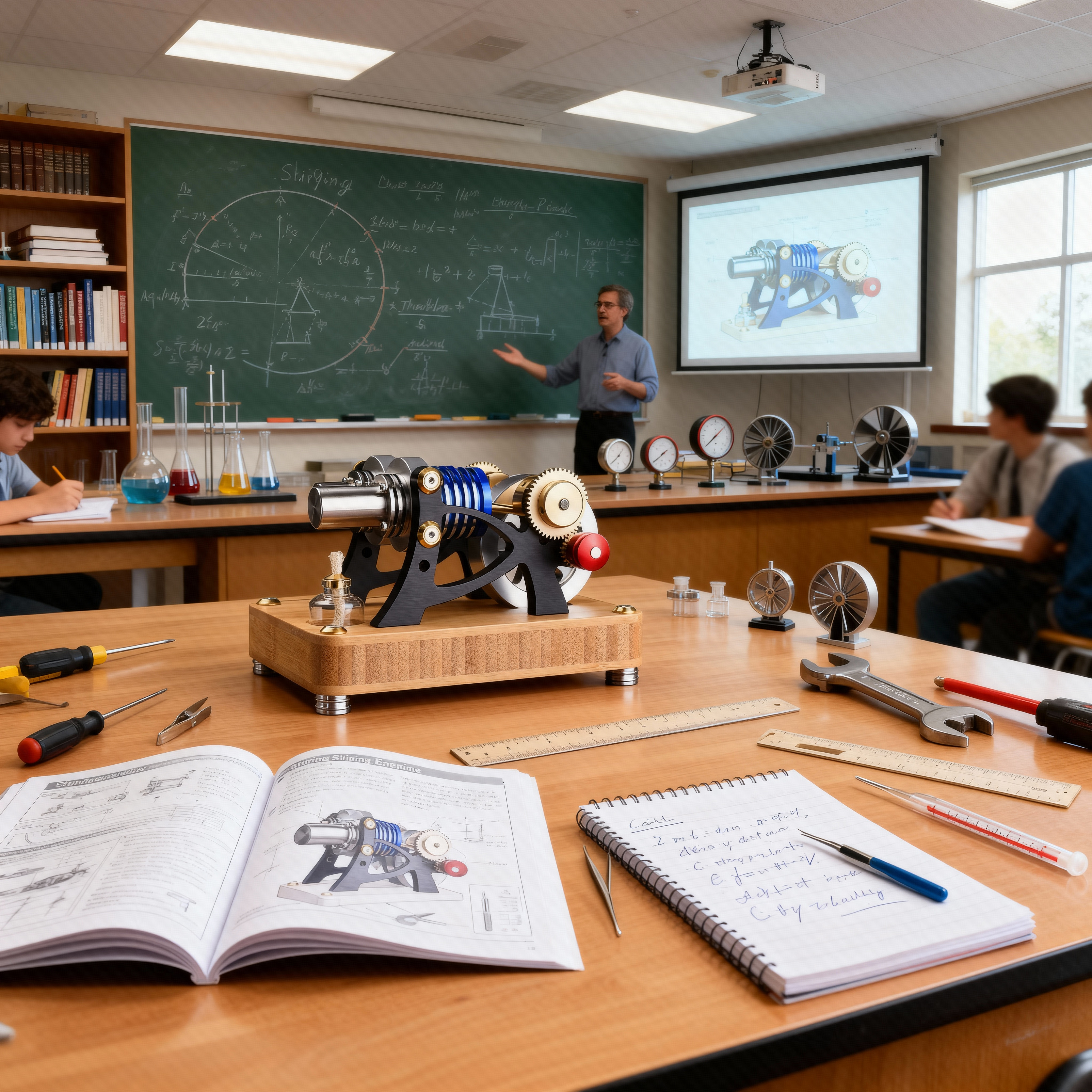 Stirling Single Cylinder  Engine Model DIY Engine Model for Science and Education -Best Gift