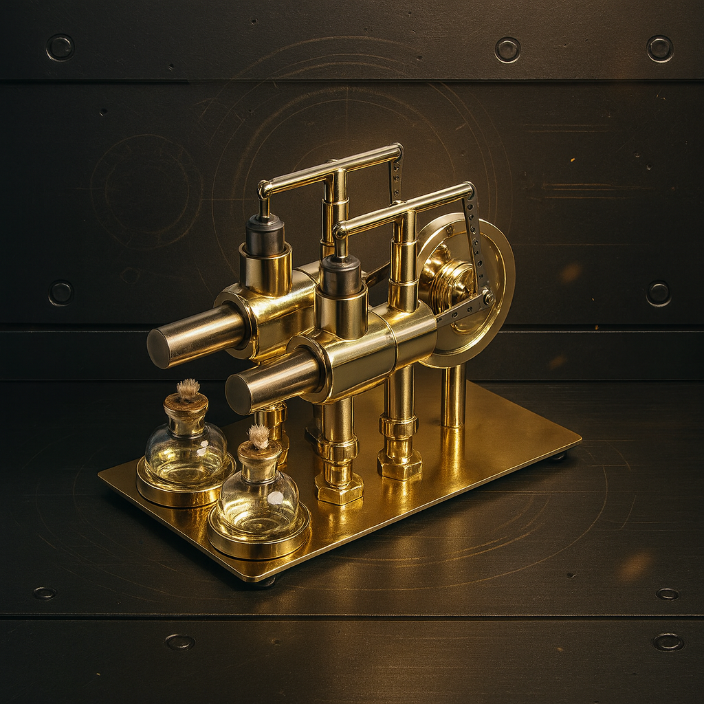 Stirling twin-cylinder engine generator steam engine physics experiments popular science science making DIY engine models