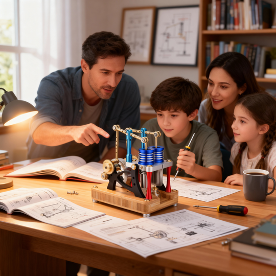 Stirling Two-Cylinder  Engine Model Engine Model Kit for Science Enthusiasts & Education - Build Your Own Engine