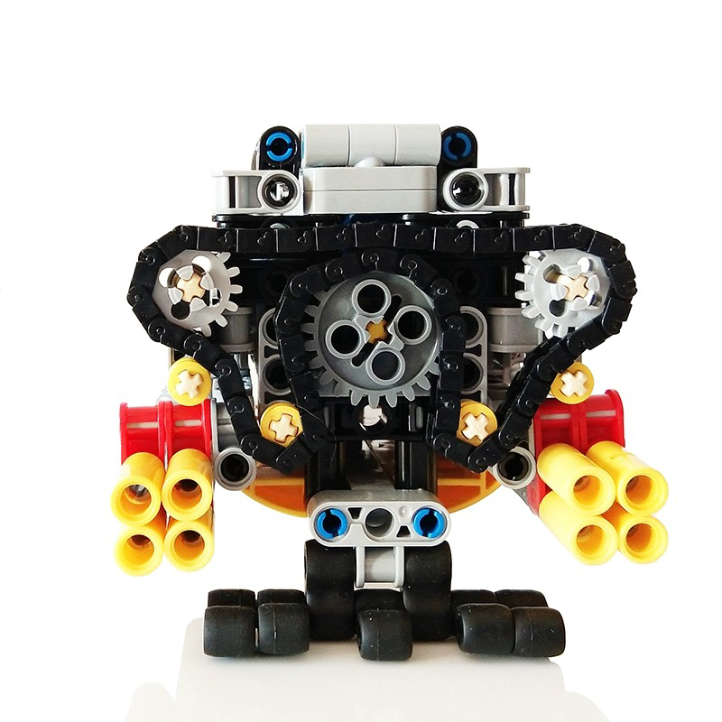 Super Horizontally Opposed V8 Engine Bricks Model Building Blocks Set MOC Model Engine Kit - Build Your Own Engine
