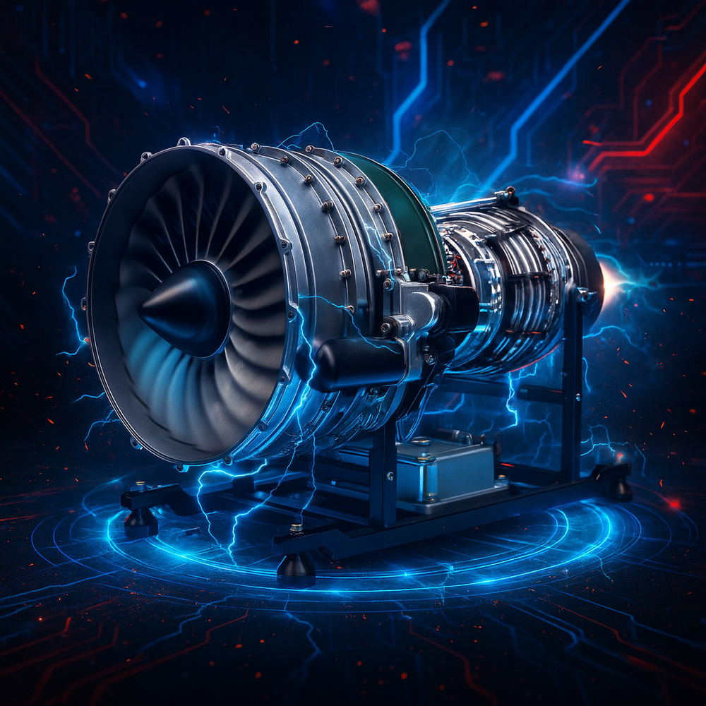 TECHING 1/10 1000+Pcs DIY Full Metal Electric Twin-Spool Turbofan Aircraft Jet Engine Model Kit - Build Your Own Working Engine