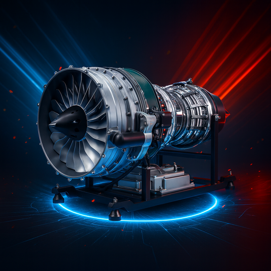 TECHING 1/10 1000+Pcs DIY Full Metal Electric Twin-Spool Turbofan Aircraft Jet Engine Model Kit - Build Your Own Working Engine