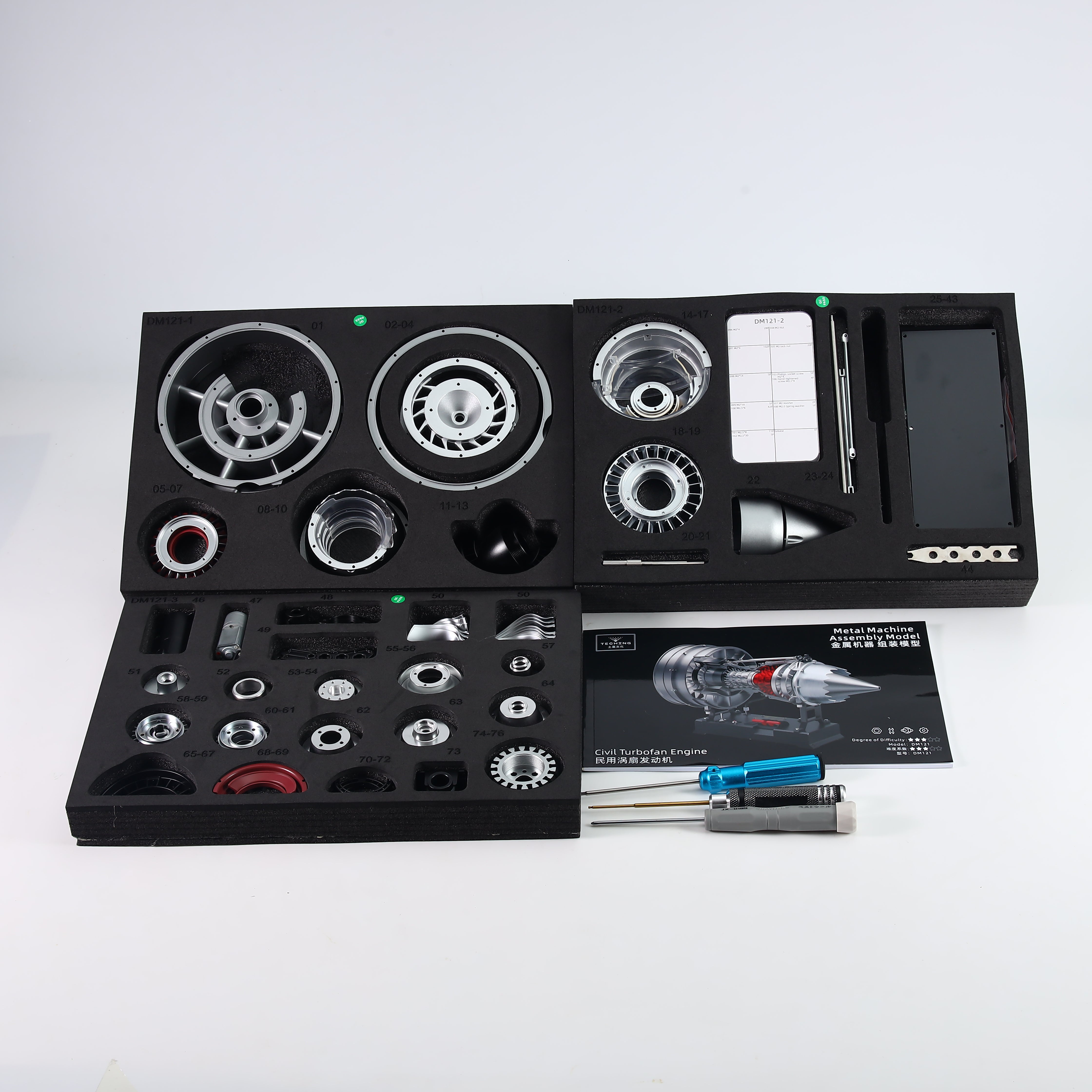 TECHING 1/12 Metal Dual-Spool Turbofan Engine Model Kit – Working Jet Engine Replica with 300+ PCS for STEM Learning & Collectors