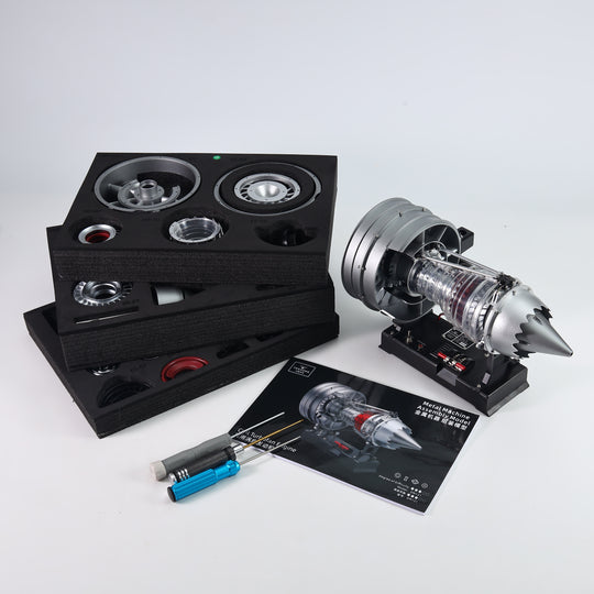 TECHING 1/12 Metal Dual-Spool Turbofan Engine Model Kit – Working Jet Engine Replica with 300+ PCS for STEM Learning & Collectors